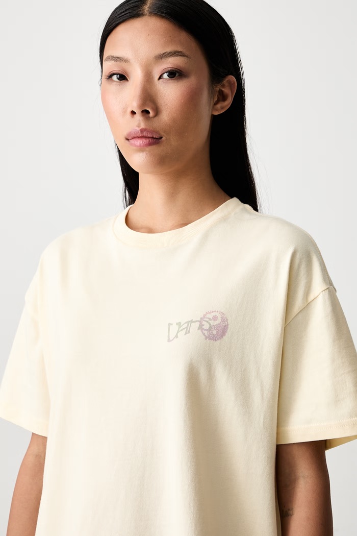Vans T-shirt damski bawełniany żółty VN00109CGRZ1