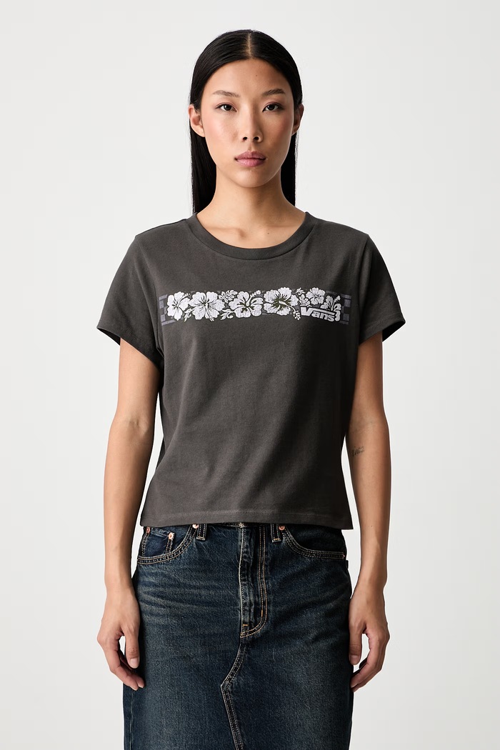 Vans T-shirt damski bawełniany szary VN000WRSEMV1