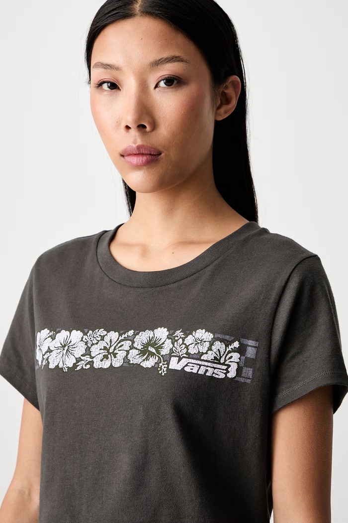 Vans T-shirt damski bawełniany szary VN000WRSEMV1