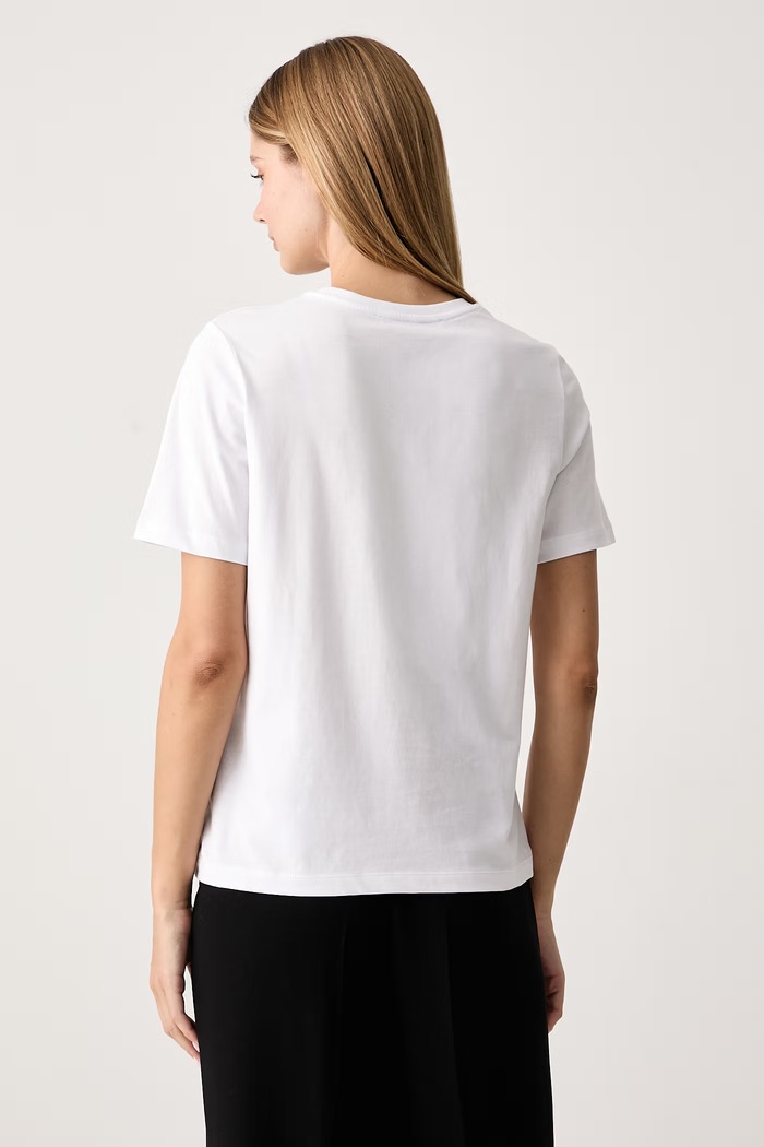 Trussardi T-shirt damski bawełniany G0256000319N biały AW26