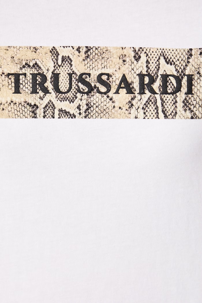 T-shirt damski bawełniany Trussardi G0256000319N biały