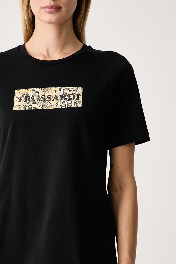 Odzież Trussardi T-shirt damski bawełniany G0256000319N czarny