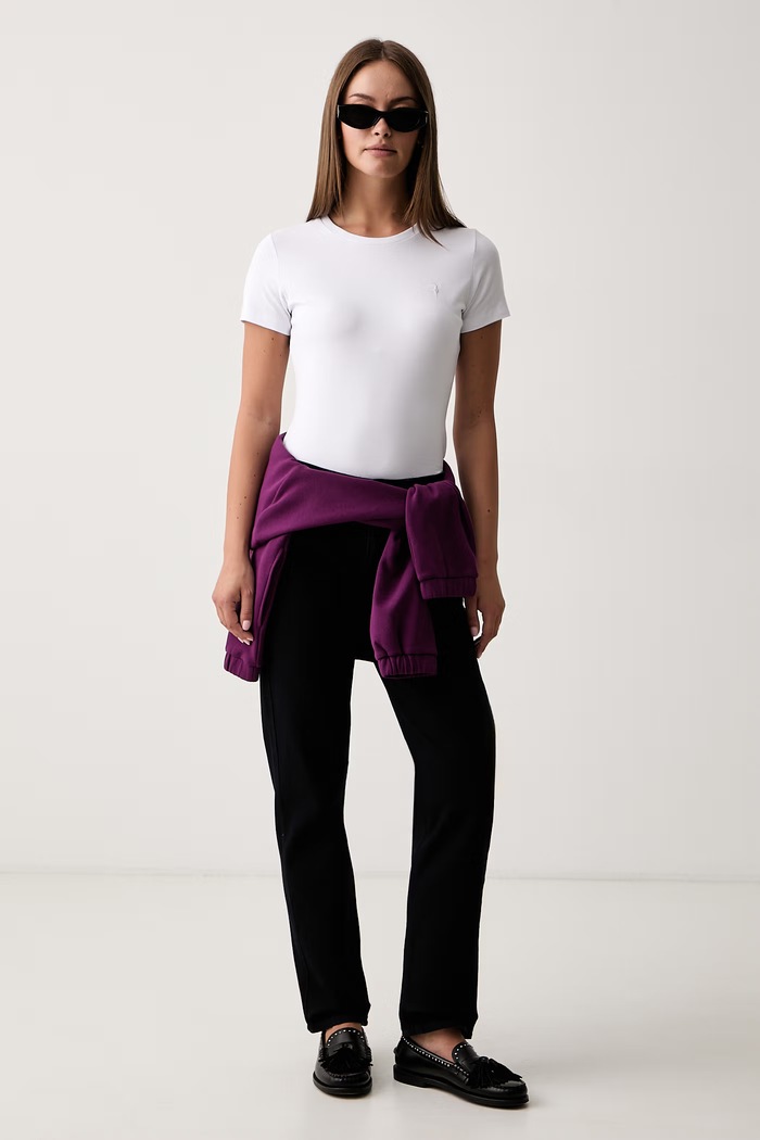 Trussardi T-shirt damski z bawełną G0266000325N biały AW26