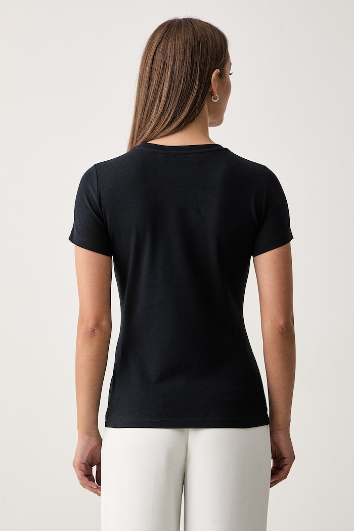 Oblečení Trussardi tričko dámské s bavlnou G0266000325N námořnická modř