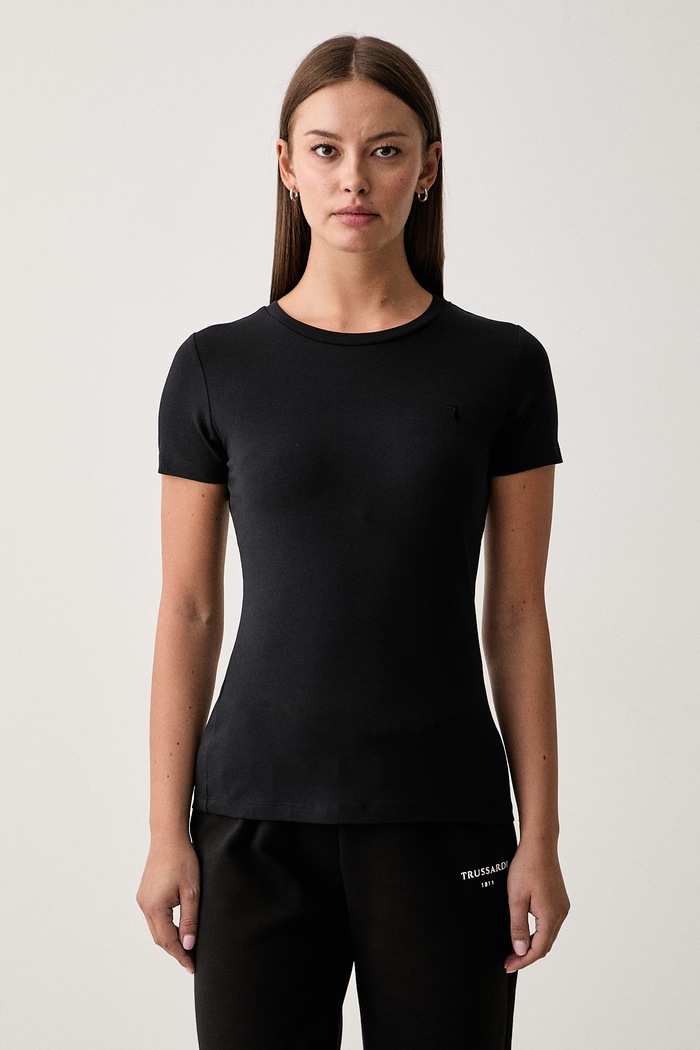 Trussardi tričko dámské s bavlnou černá G0266000325N