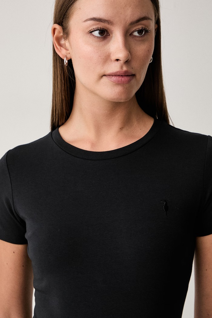 Trussardi tričko dámské s bavlnou černá G0266000325N