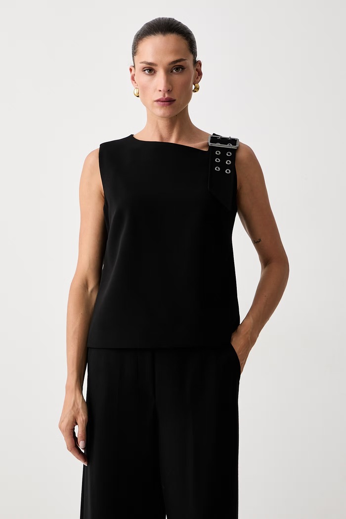Trussardi bluzka lounge damska czarny D005A000426N