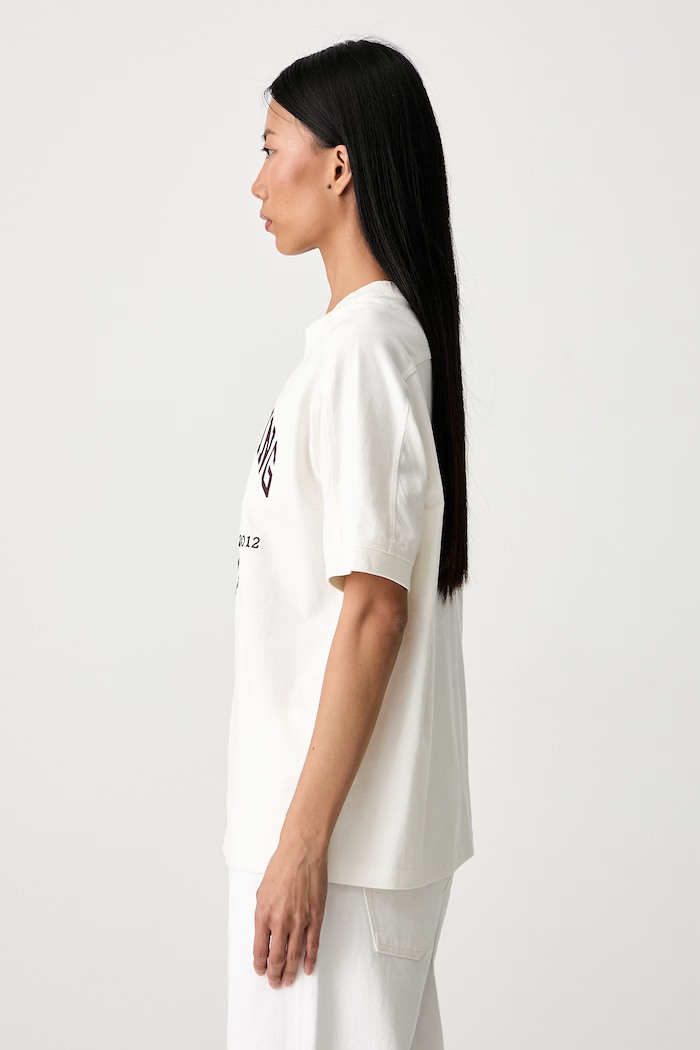 Anine Bing JAYLIN T-shirt bawełniany damski beżowy A.08.12695.WKHA3