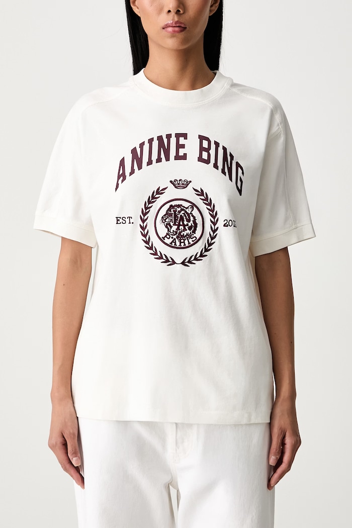 Anine Bing JAYLIN T-shirt bawełniany damski A.08.12695.WKHA3 beżowy