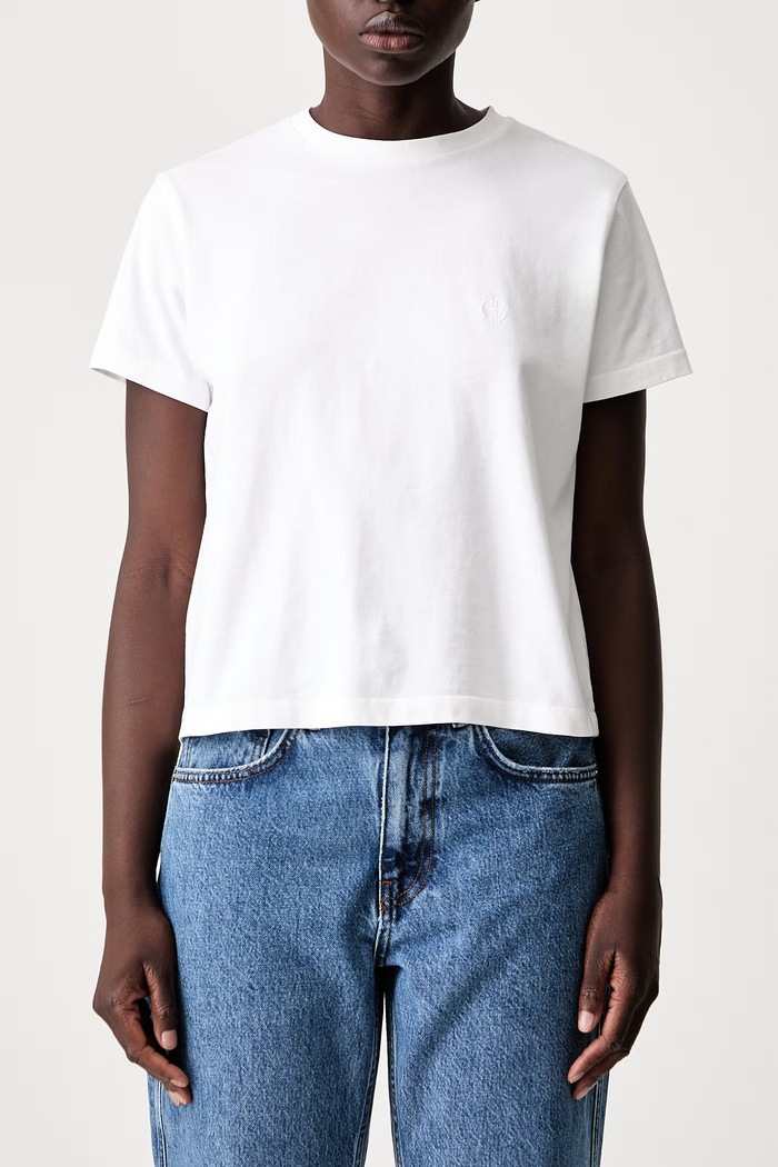 Anine Bing SHELLEY T-shirt bawełniany damski A.08.12680.WTI26 biały