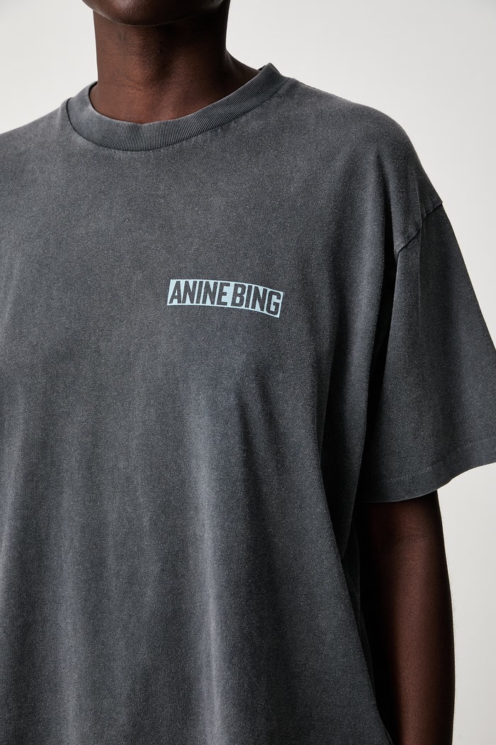 Anine Bing CADE TEE PALM T-shirt bawełniany damski A.08.12312.WBL1