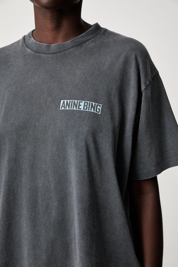 Anine Bing CADE TEE PALM T-shirt bawełniany damski A.08.12312.WBL1