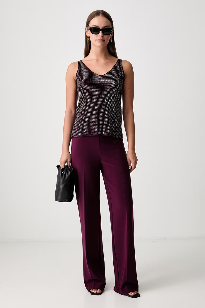 Joseph Ribkoff top damski z wiskozą 252915F26 bordowy AW26