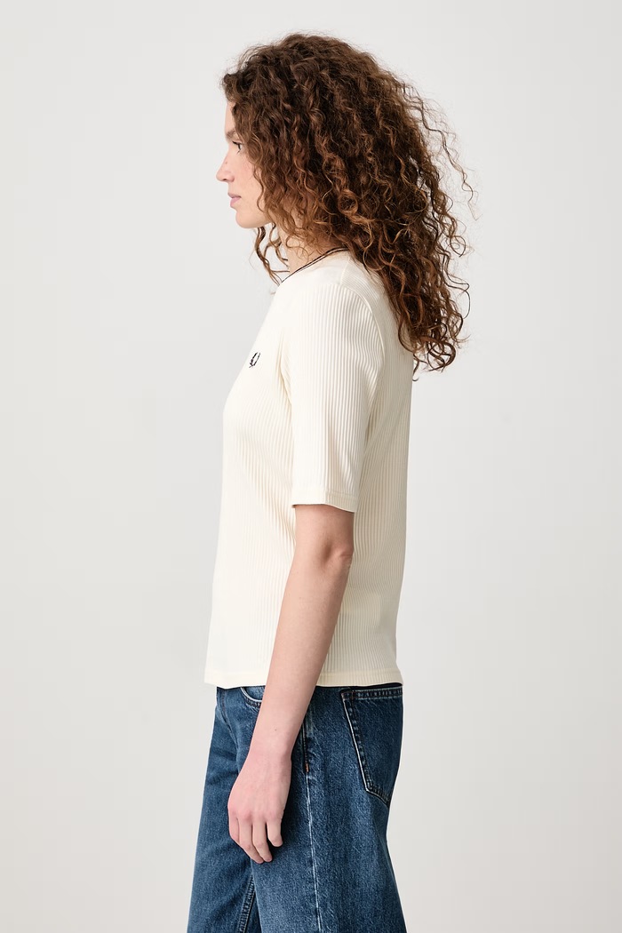 T-shirt damski z bawełną Fred Perry G3165.560 beżowy