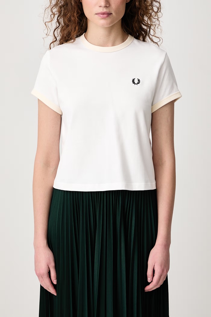 T-shirt damski bawełniany Fred Perry biały G3157.129