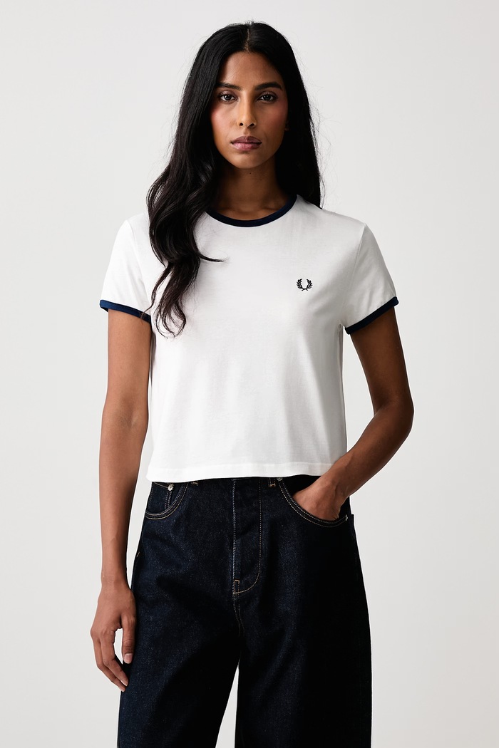 Fred Perry T-shirt damski bawełniany biały G3168.129