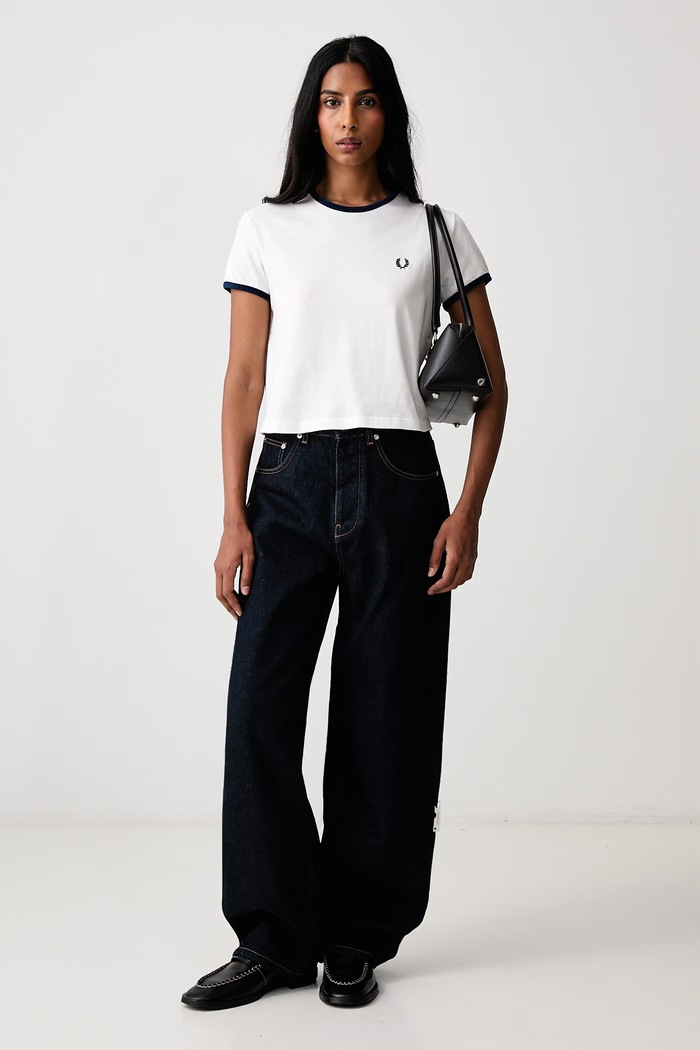 Fred Perry T-shirt damski bawełniany G3168.129 biały AW26
