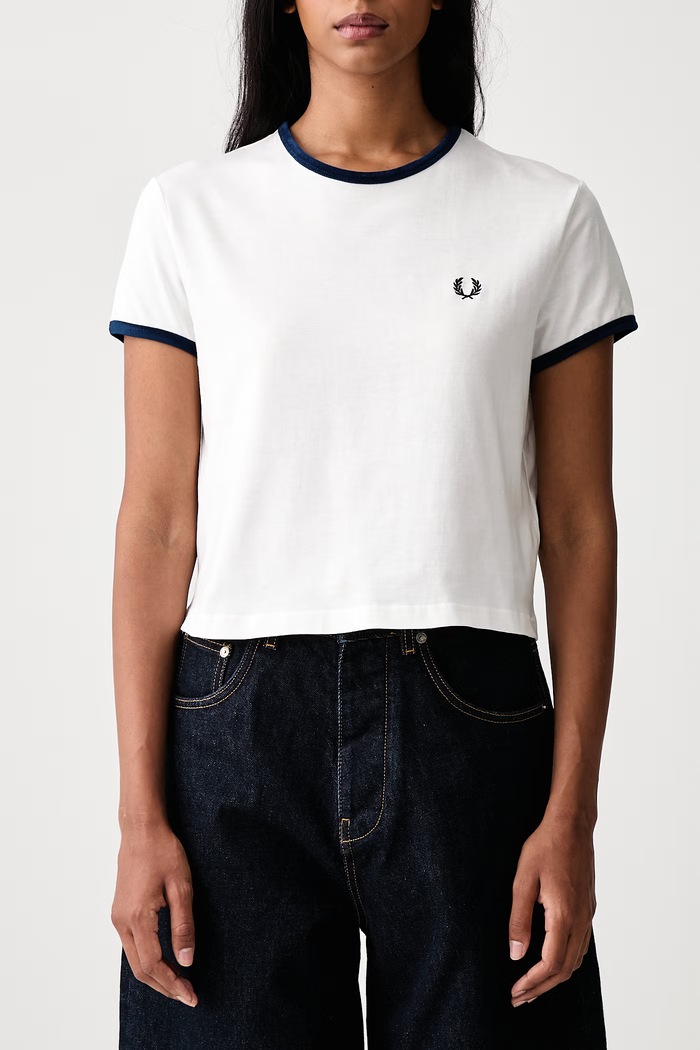 T-shirt damski bawełniany Fred Perry biały G3168.129