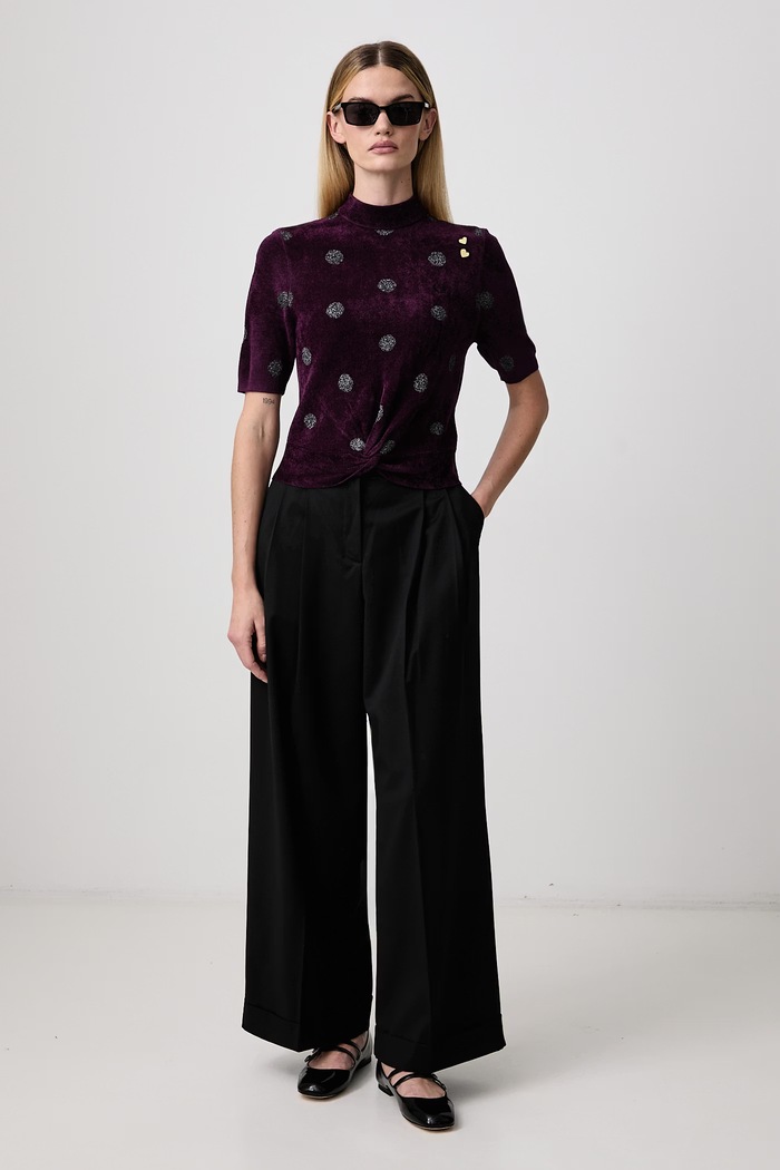 Fred Perry Bluzka damska z wiskozą SK3100.37C fioletowy AW26