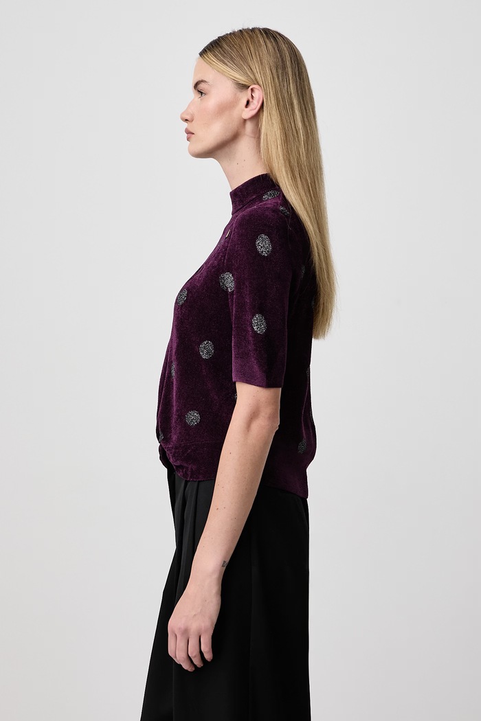 Bluzka damska z wiskozą Fred Perry SK3100.37C fioletowy