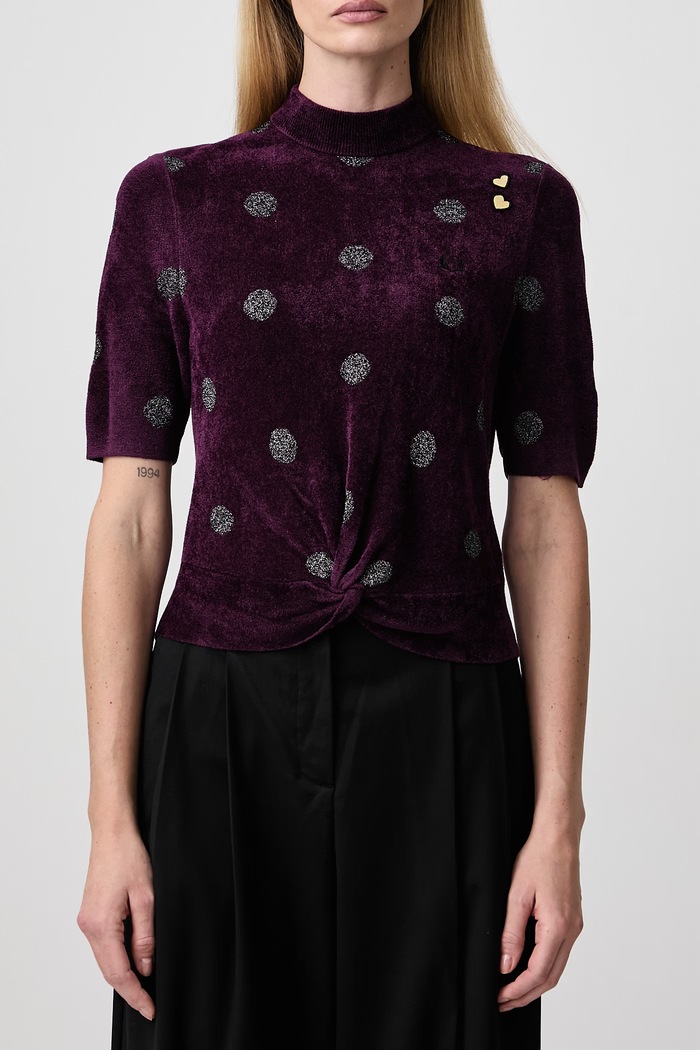 Bluzka damska z wiskozą Fred Perry fioletowy SK3100.37C