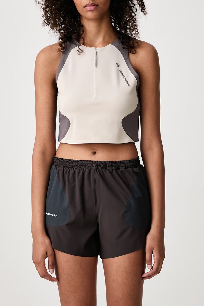 Top sportowy damski Running x Hermanos Koumori adidas Originals beżowy KS5850