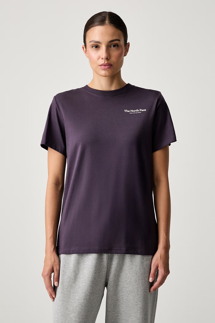 Ρούχα The North Face t-shirt γυναικείο με βαμβάκι Monte NF0A8JAWG5O1 μωβ