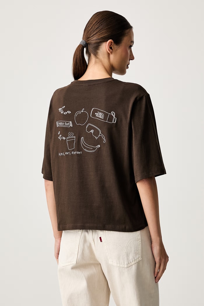 Ρούχα The North Face t-shirt γυναικείο βαμβακερό Hike Picnic NF0A8JABNMF1 καφέ