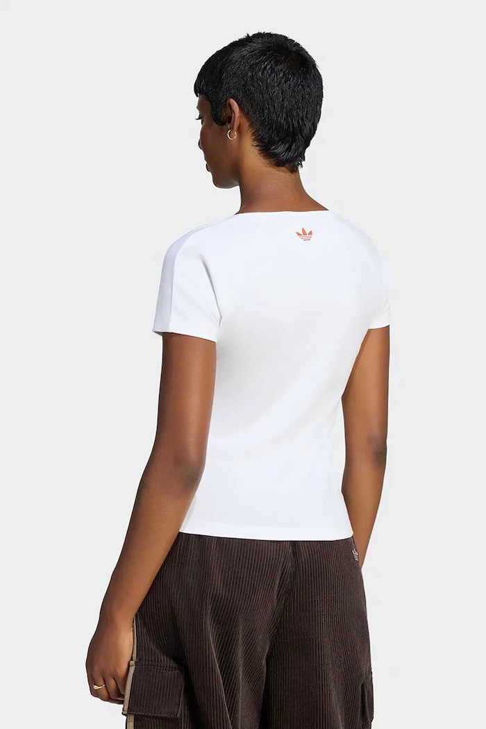 adidas Originals T-shirt damski z bawełną LE8330 biały AW26