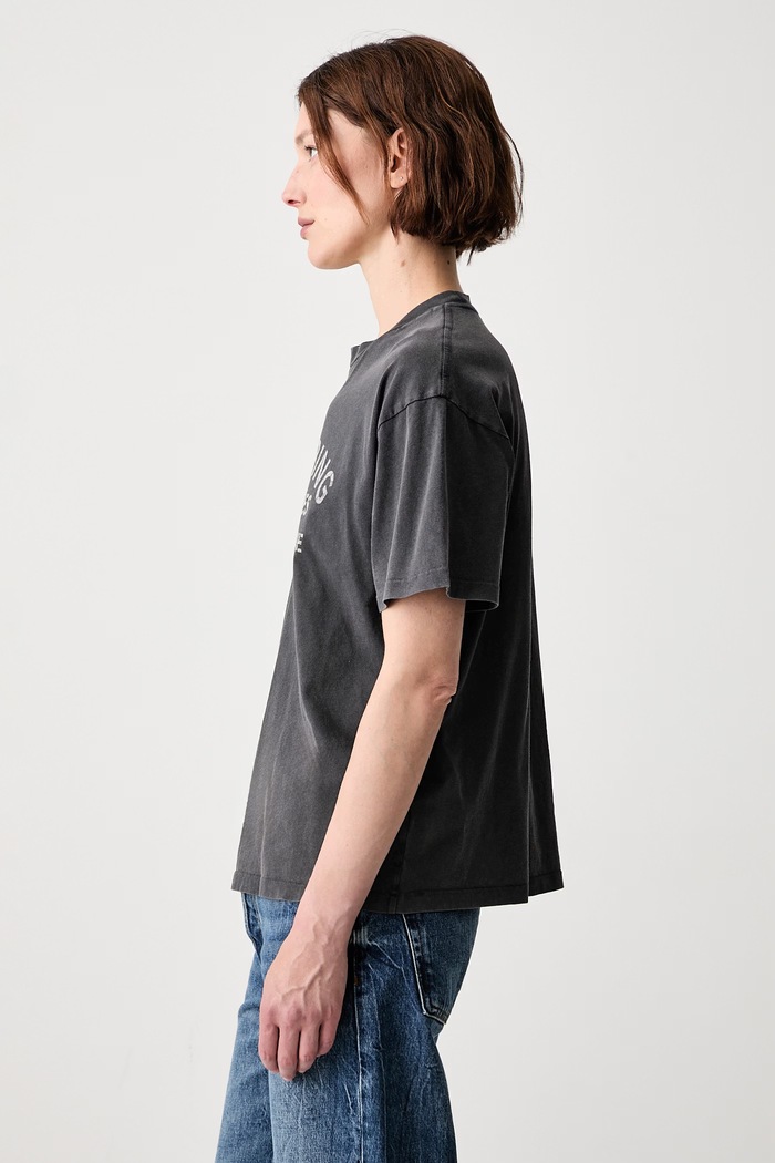 Anine Bing MELROSE STENCIL T-shirt bawełniany damski A.08.12930.WBL1 czarny AW26