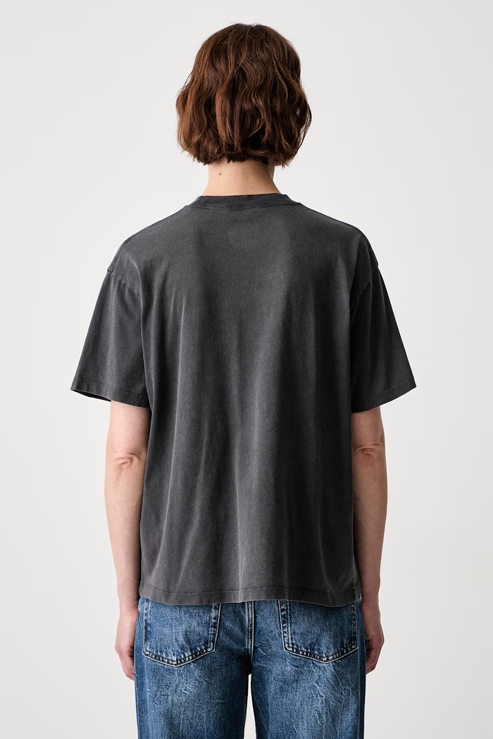 Odzież Anine Bing MELROSE STENCIL T-shirt bawełniany damski A.08.12930.WBL1 czarny