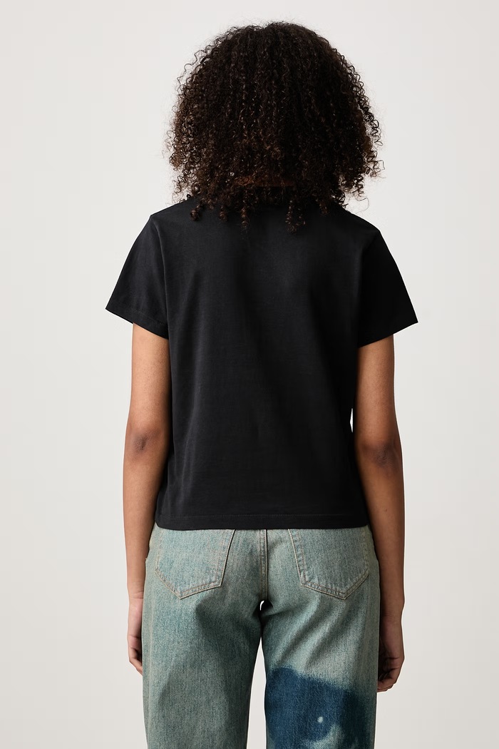 Odzież Anine Bing Shelley T-shirt bawełniany damski A.08.12849 czarny