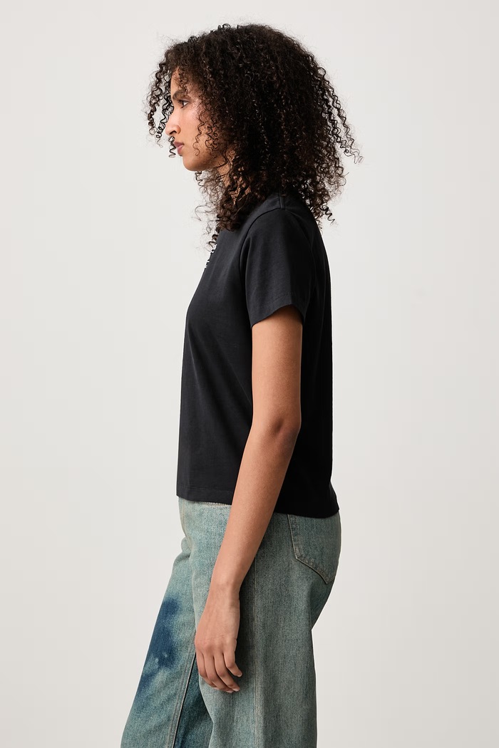 Shelley T-shirt bawełniany damski Anine Bing A.08.12849 czarny