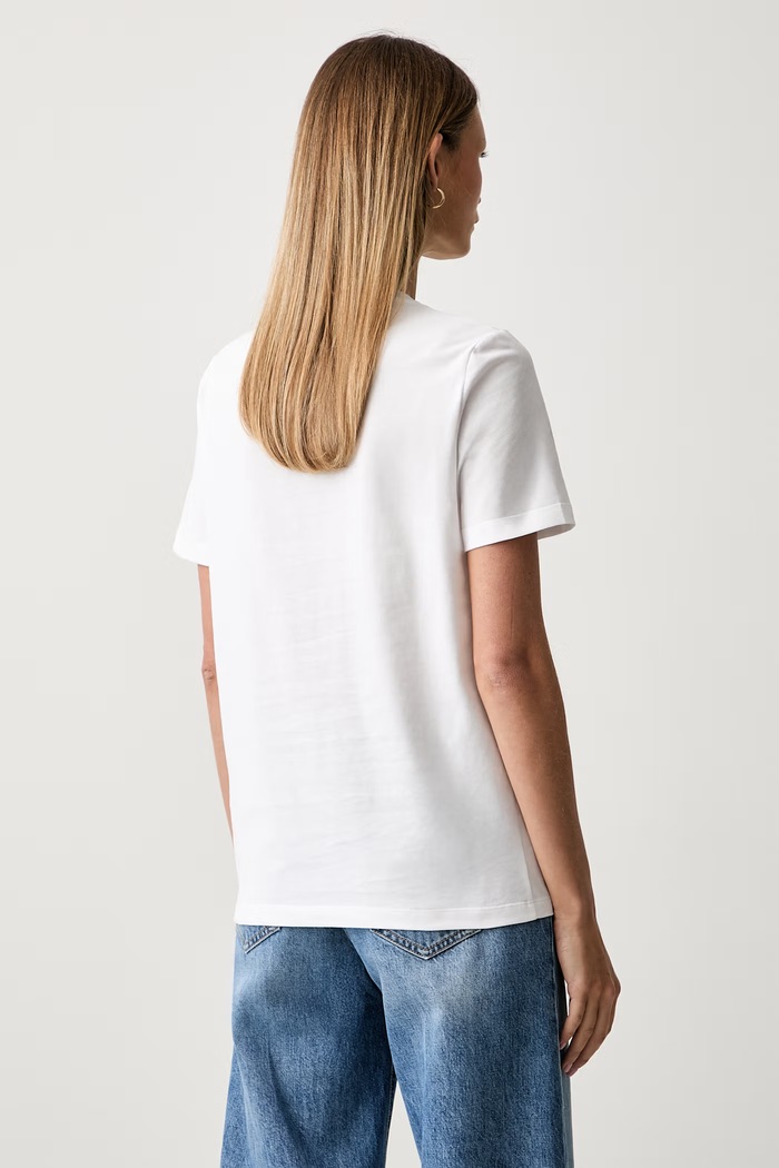 Odzież Elisabetta Franchi T-shirt damski bawełniany MA00866E2 biały