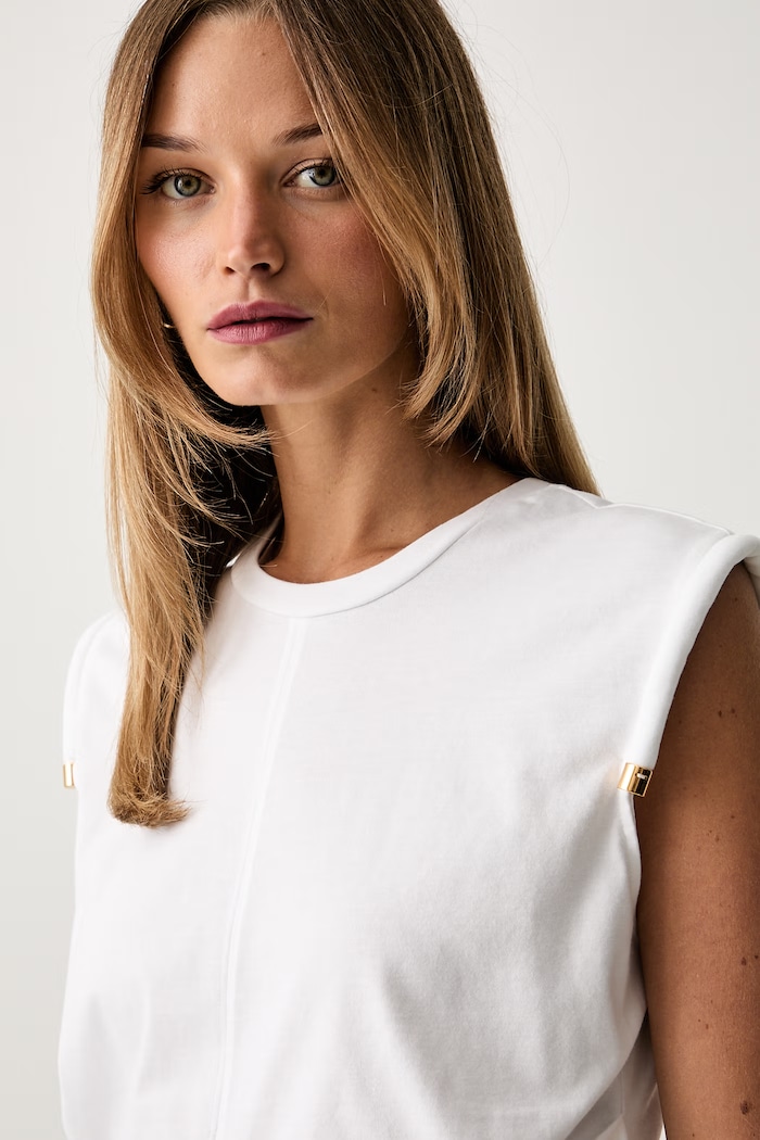 Elisabetta Franchi top damski bawełniany biały MA00766E2