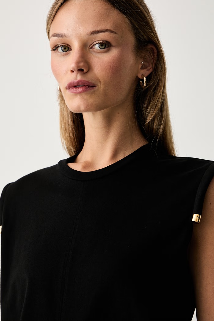 Elisabetta Franchi top damski bawełniany czarny MA00766E2