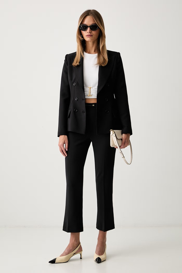 Elisabetta Franchi T-shirt damski bawełniany MA00366E2 biały AW26