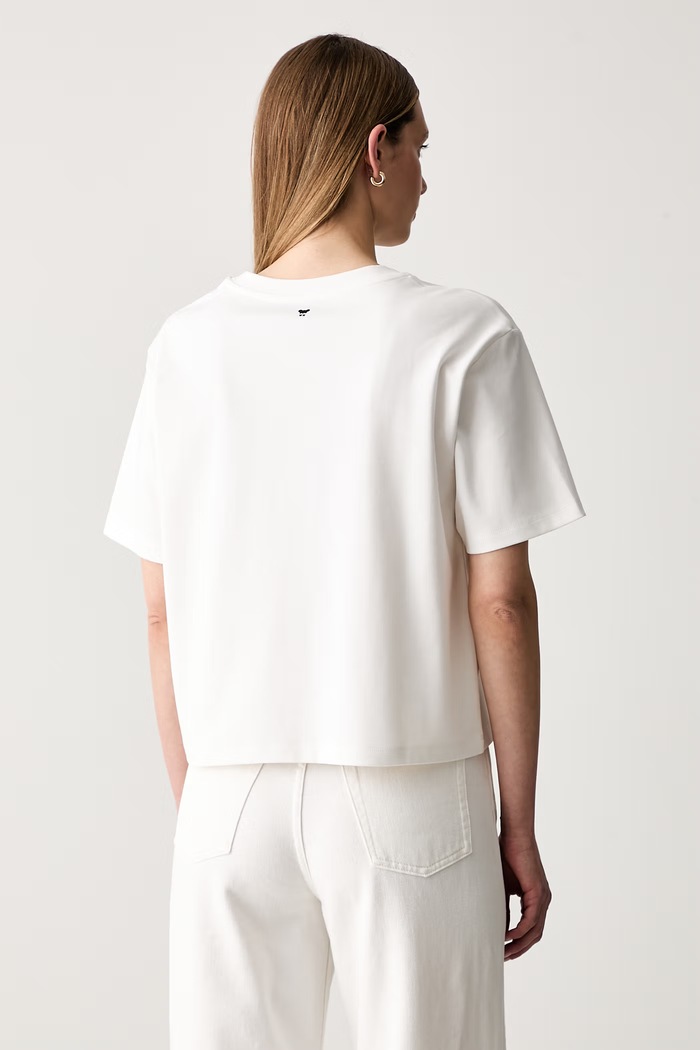 Odzież Weekend Max Mara T-shirt damski bawełniany WKDSALA 2625976051600 biały