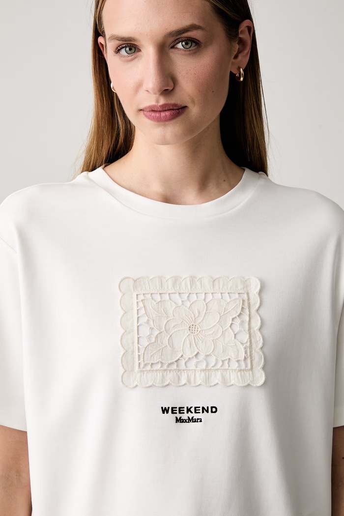 Weekend Max Mara T-shirt damski bawełniany WKDSALA biały 2625976051600