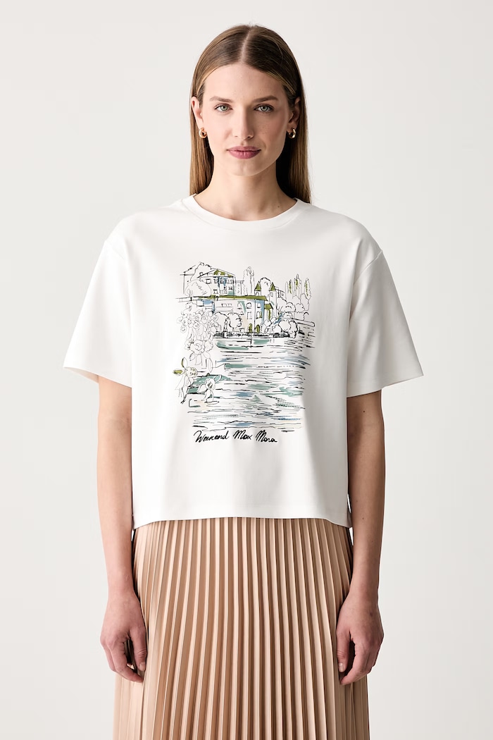 Weekend Max Mara T-shirt damski bawełniany WKDSALA biały 2625976051600