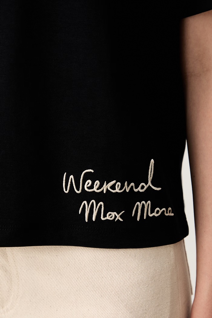 Weekend Max Mara kratka majica ženska bombažna WKDSALA 2625976051600 črna