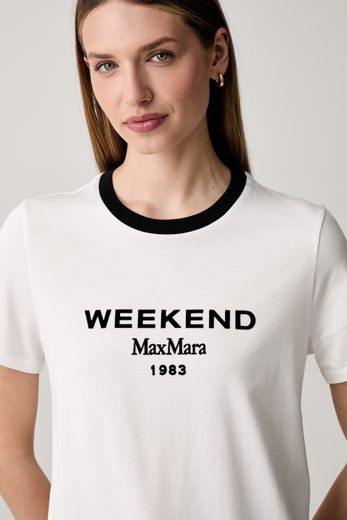 Weekend Max Mara T-shirt damski bawełniany WKDEDISON biały 2625976041600