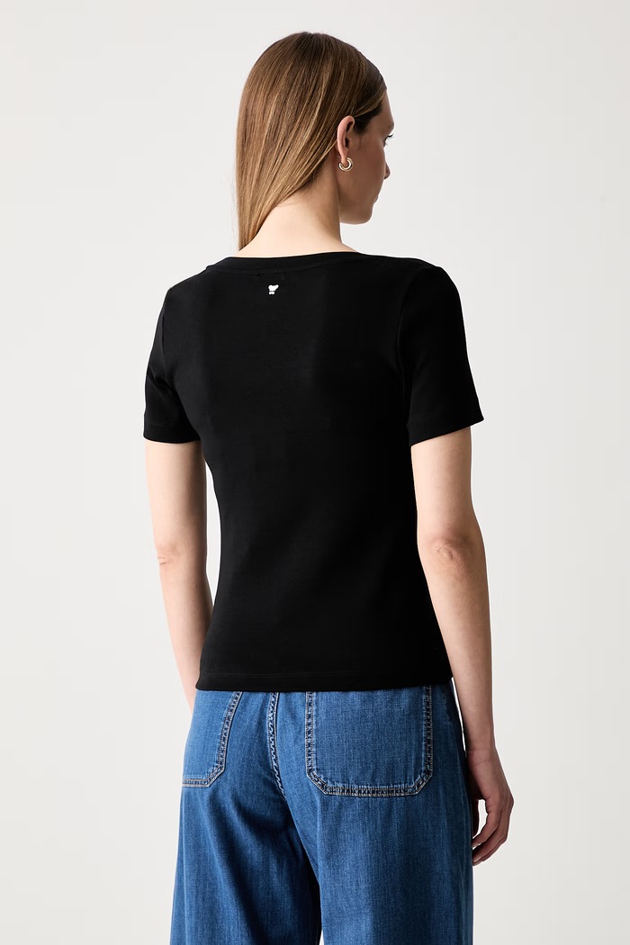 Odzież Weekend Max Mara T-shirt basic damski bawełniany z elastanem WKDMULTIJ 2625946031600 czarny