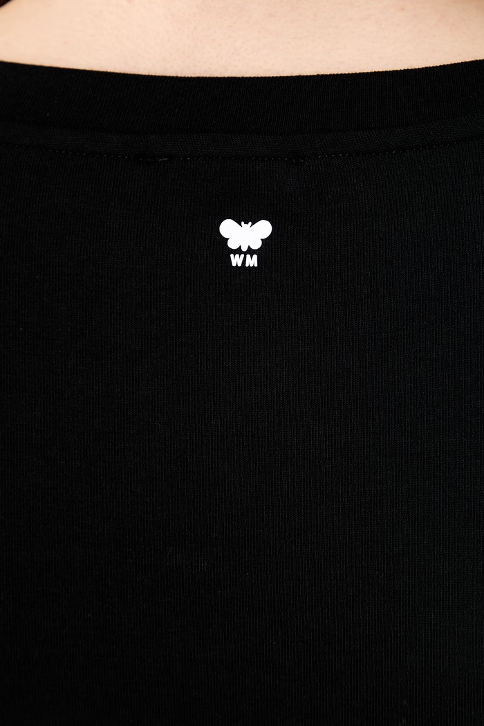 Weekend Max Mara T-shirt basic damski bawełniany z elastanem WKDMULTIJ 2625946031600 czarny