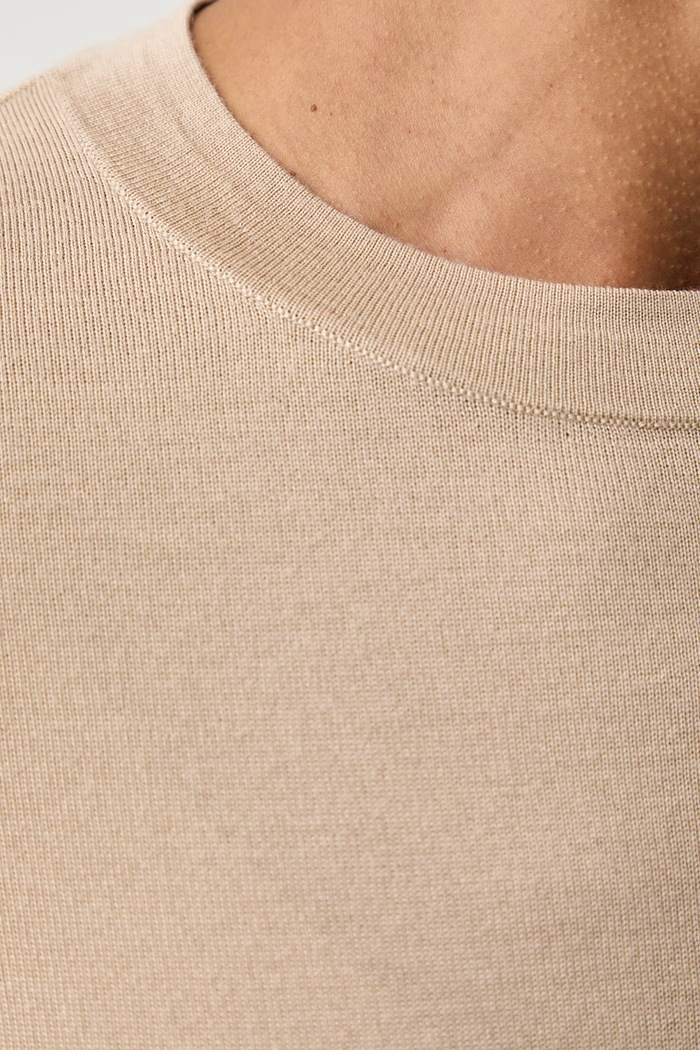 Weekend Max Mara T-shirt swetrowy damski z wełną WKDTAPIOCA 2625366111600 beżowy