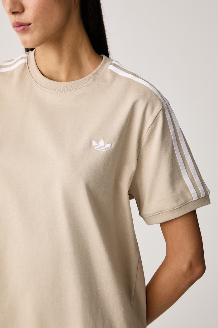 T-shirt da donna con cotone Pleated adidas Originals LG4315 beige