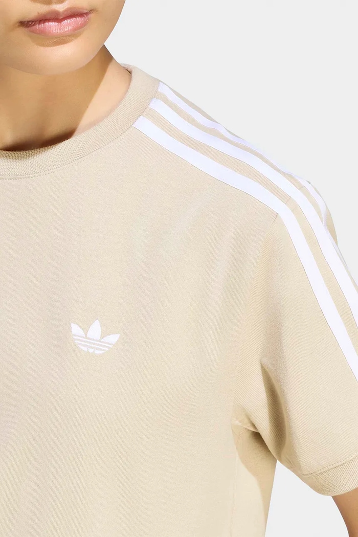 T-shirt treningowy damski z bawełną Pleated adidas Originals LG4315 beżowy