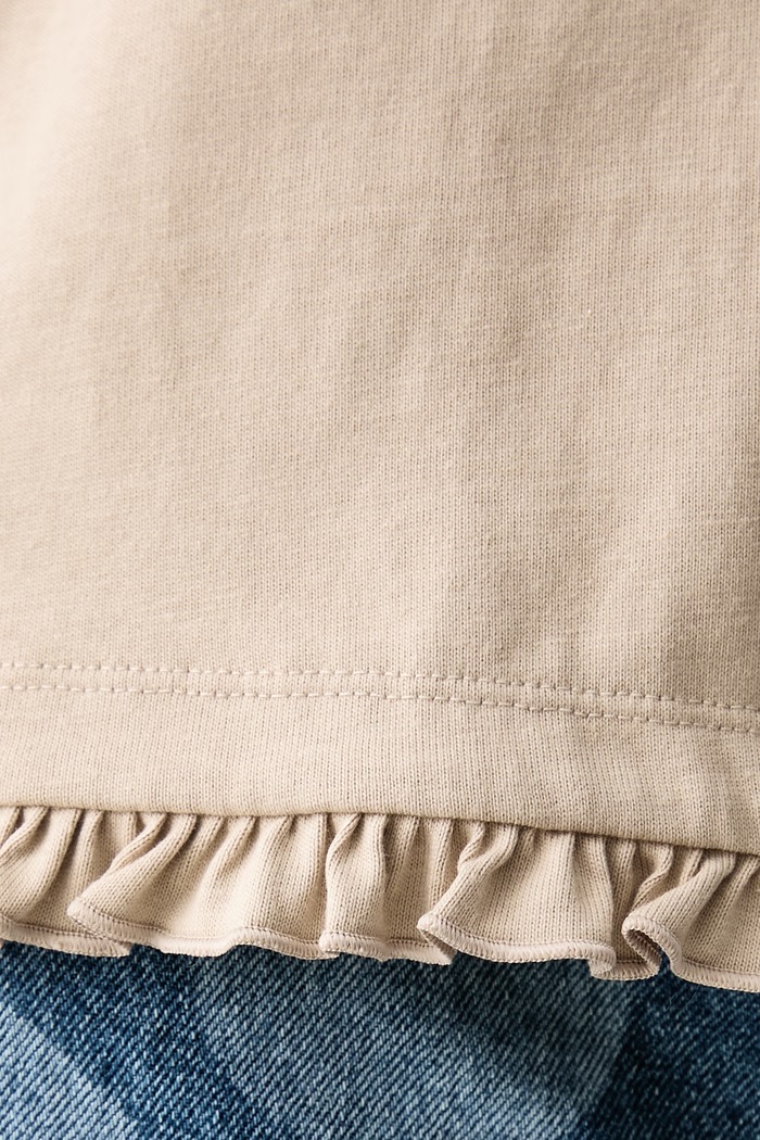 T-shirt da donna con cotone Pleated adidas Originals beige LG4315