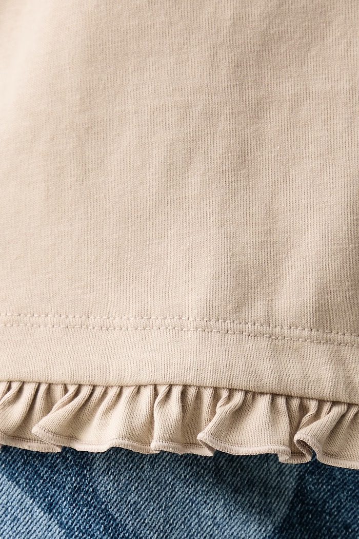 T-shirt da donna con cotone Pleated adidas Originals beige LG4315