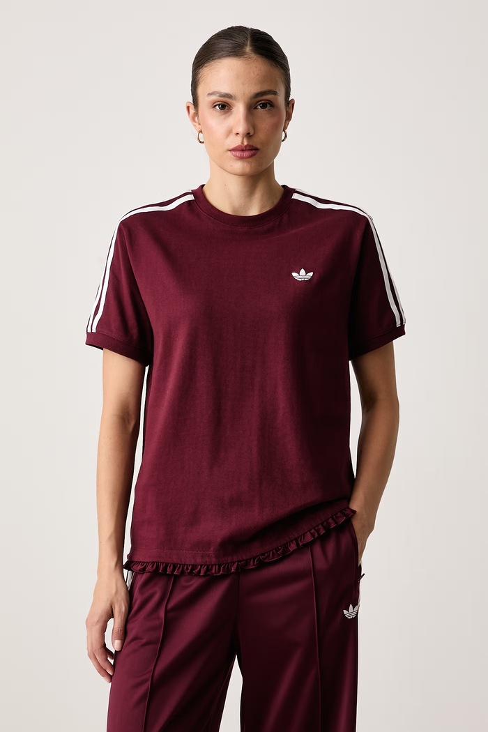 adidas Originals Tricou pentru femei cu bumbac Pleated burgundia LG4311